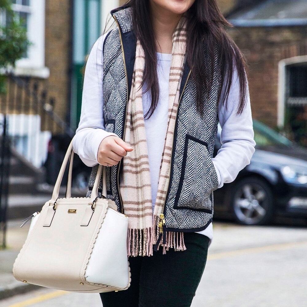 J. Crew Quilted Herringbone Down Puffer Vest Size XS